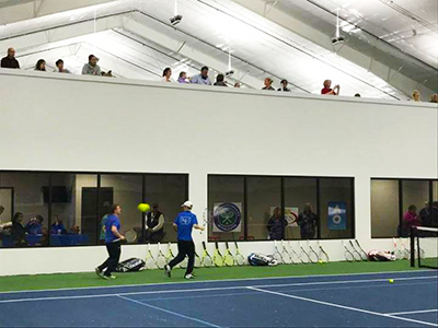 Inside of the new Lake Geneva Tennis facility